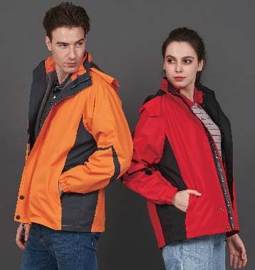 捷-防潑水透氣兩件式可拆帽外套（丈青/水藍、紅/黑、橘/深灰）
