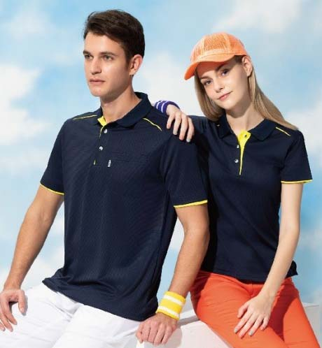 伯-短袖POLO衫（排汗）- 丈青、湛海藍