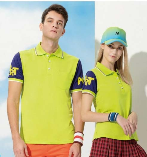 伯-短袖POLO衫（排汗）- 黃、果綠