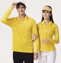 伯-長袖POLO衫 ( 吸濕排汗 ) - 亮黃、彩藍、珊瑚紅