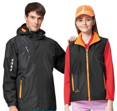 伯-保暖防水鋪棉外套 / 搖粒雙面背心 (可組合外套+背心)