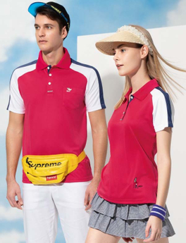 伯-短袖POLO衫（排汗）- 桃紅