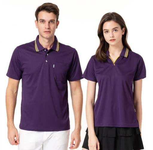 伯-短袖POLO衫（排汗）-黑、紅、深紫、湖水藍