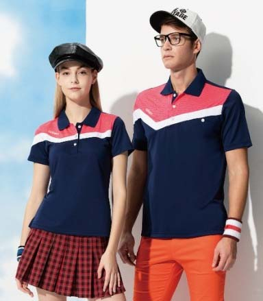 伯-短袖POLO衫（排汗）- 亮桔、丈青