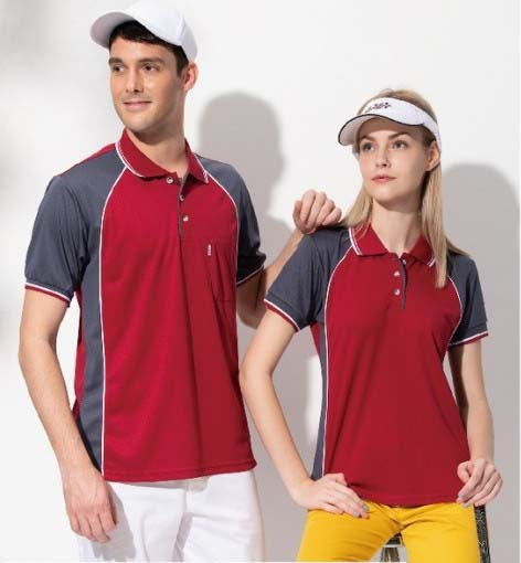 伯-短袖POLO衫（排汗）-黑、紅、深紫、湖水藍