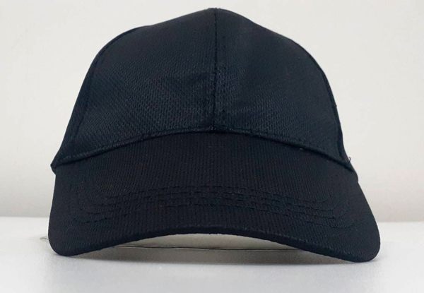 偉-交織排汗網帽 ( 六片式 ) - 黑色