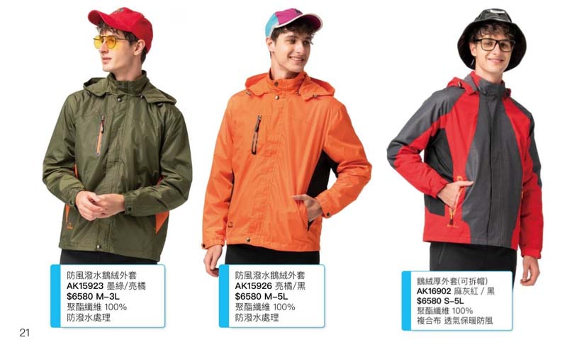 伯109-防風鵝絨外套P21