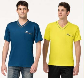 伯-V領短T恤 ( 吸濕排汗 ) - 多顏色