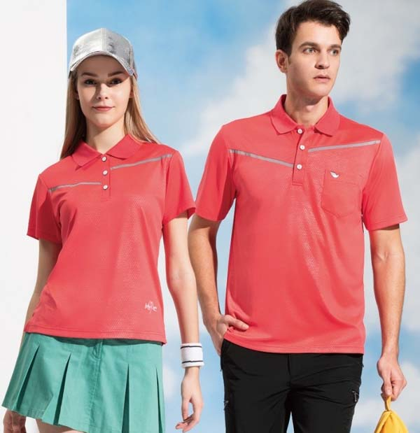 伯-短袖POLO衫（反光設計）- 湖藍、珊瑚粉