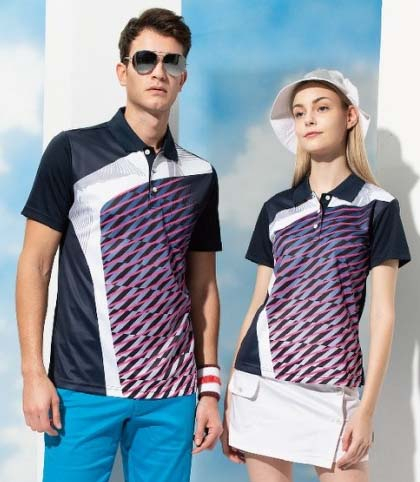 伯-短袖POLO衫（排汗）- 丈青、桔、玫紅