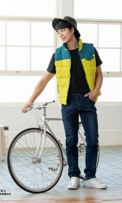 幃-鋪棉雙面穿背心（黃 綠）-P23