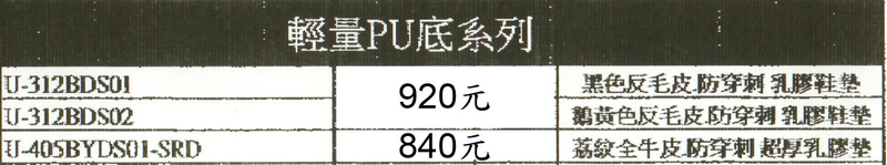 富-輕量PU底鋼頭安全鞋 