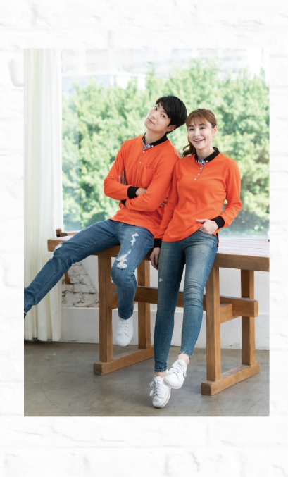 幃-男版 女版長袖上衣（橘）-P39右