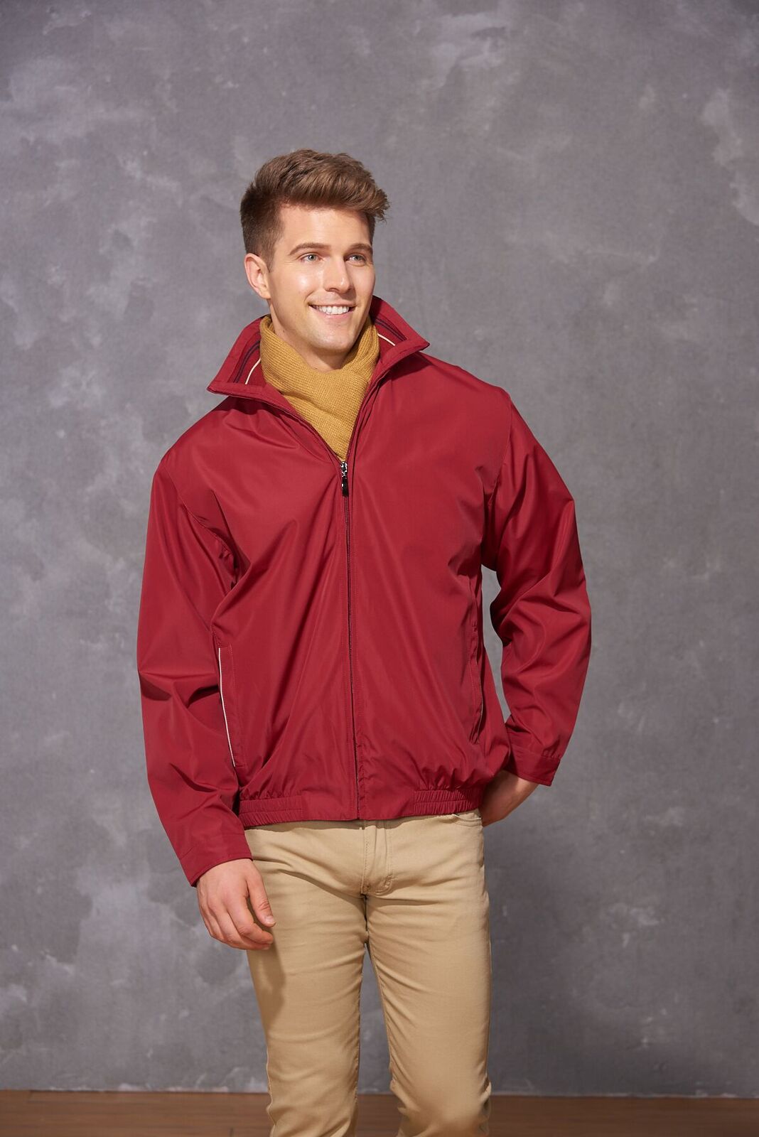 元-薄裡夾克（深紅、卡其）-P31