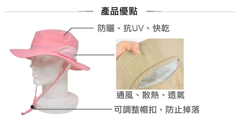 大永106抗UV戶外漁夫帽-產品優點