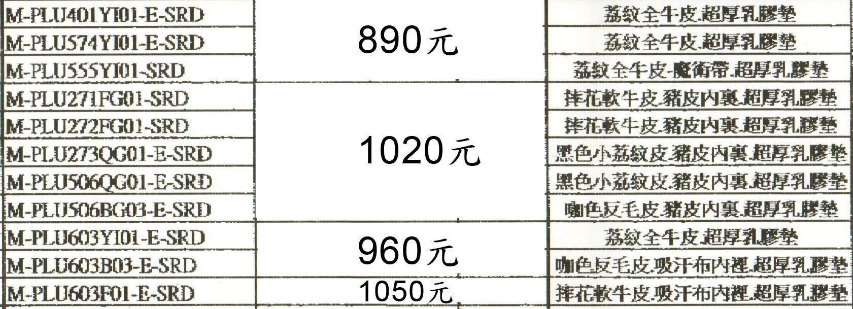 PLU-E配色底系列價格