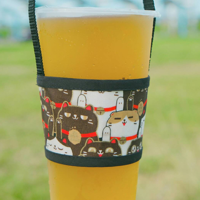 水杯提袋-[防水系列] 環保防水 飲料提袋 -招財貓