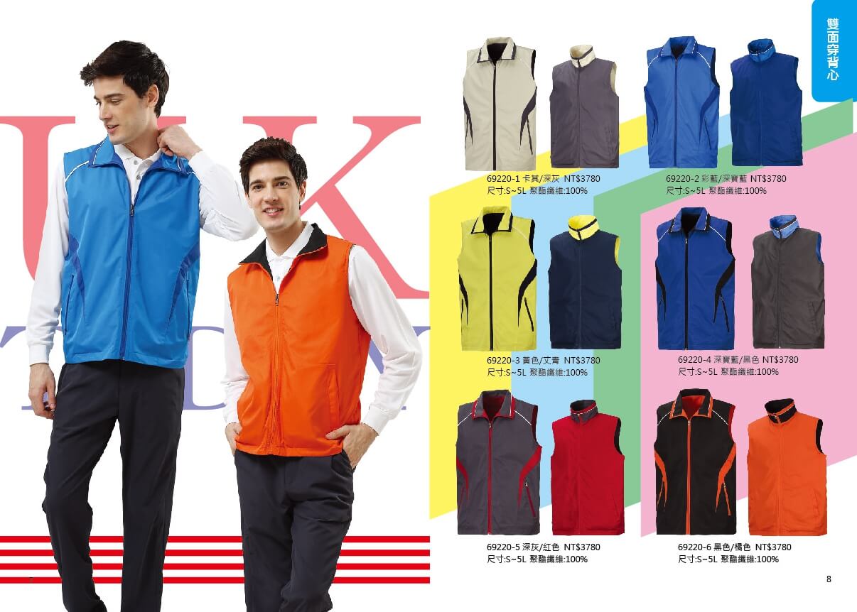 UK-雙面穿背心(卡其深灰、彩藍深寶藍、黃丈青、深寶藍黑、深灰紅、黑橘) -P7
