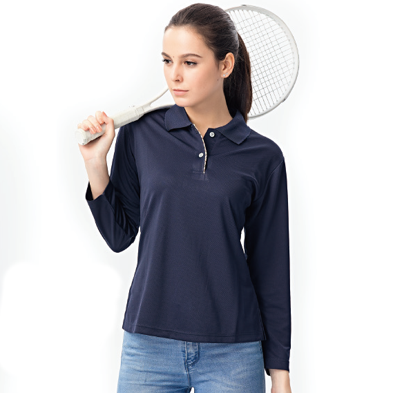 瑋-吸濕排汗長袖POLO衫 ( 淺灰、淺黃、丈青 )