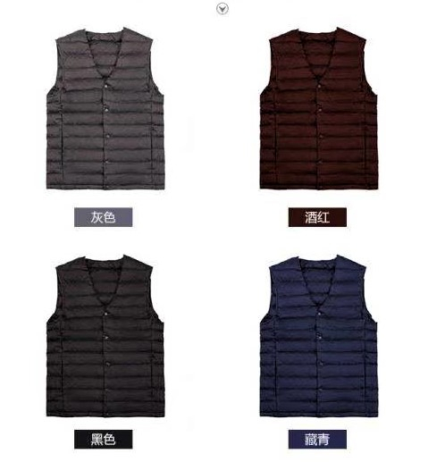 浙-一線輕薄羽絨背心(釦子)